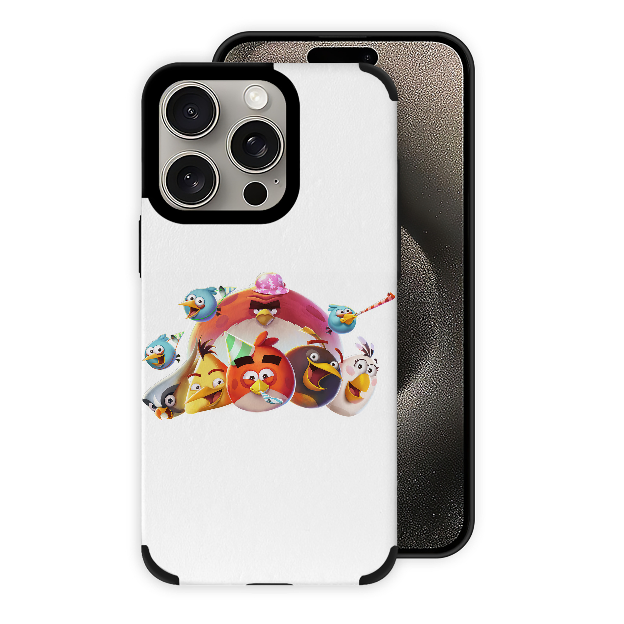 （画像用） Angry Birds アングリーバード 【iPhone15ProMax対応】 PUレザー スマホケース 耐衝撃＆黄変防止