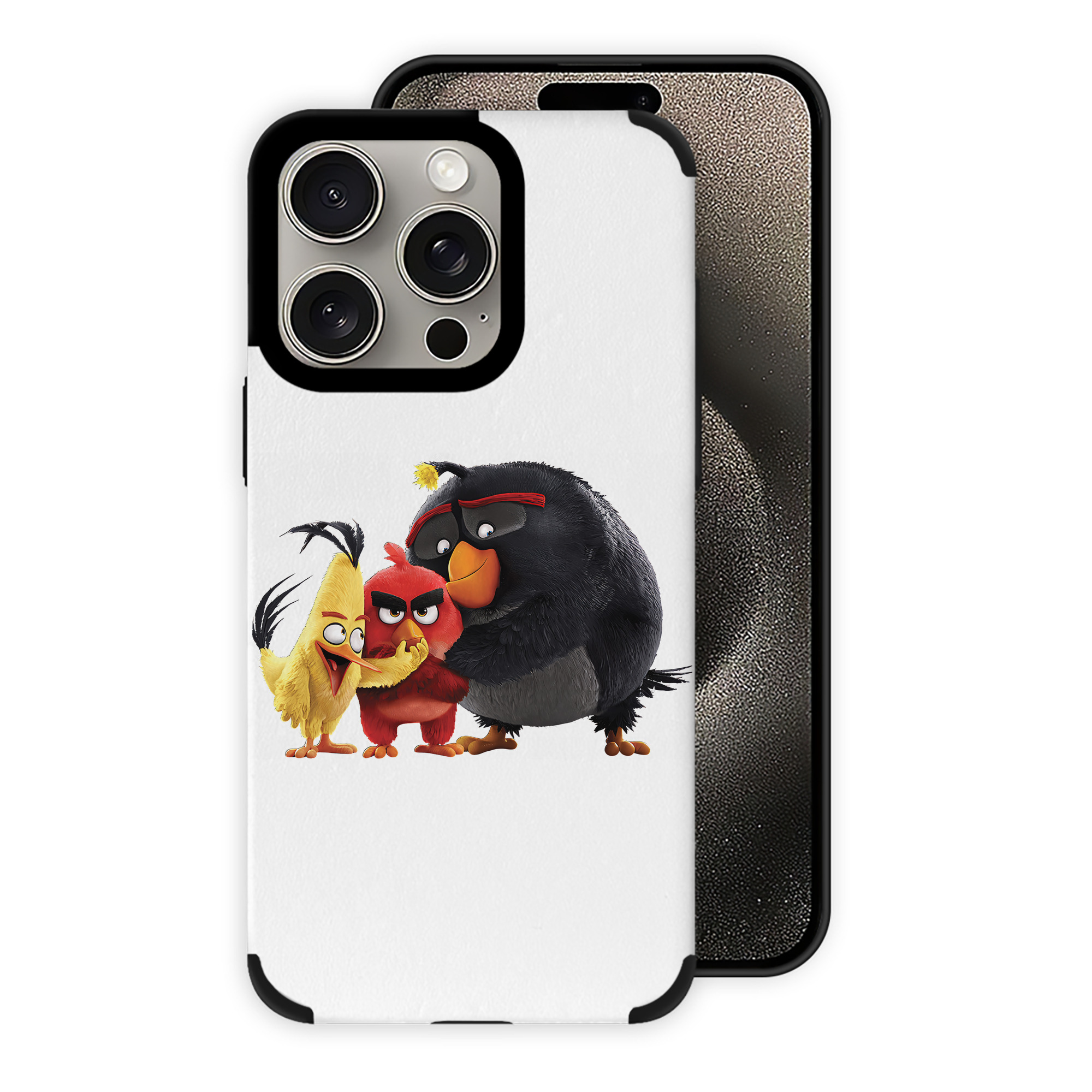（画像用） Angry Birds アングリーバード 【iPhone15ProMax対応】 PUレザー スマホケース 耐衝撃＆黄変防止
