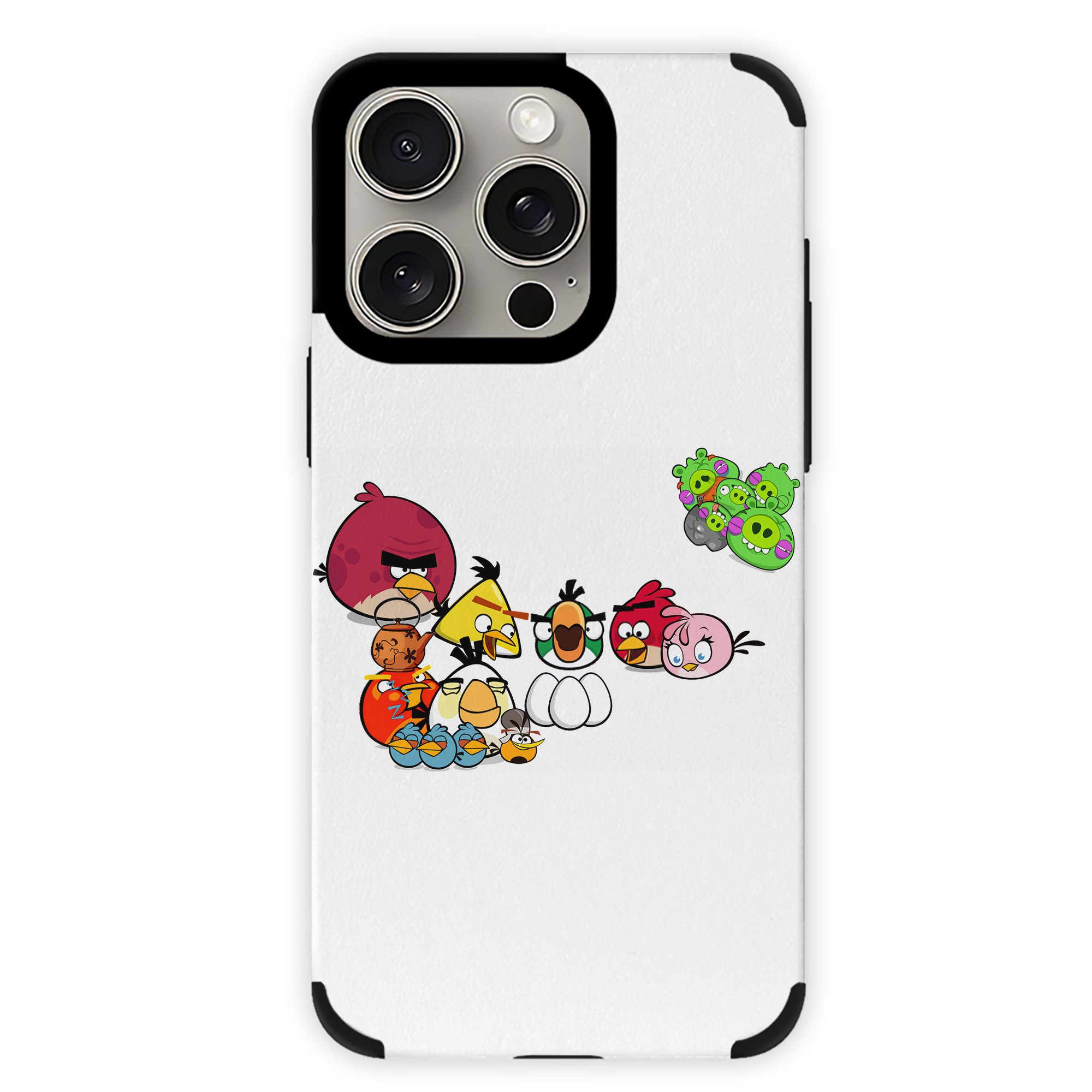 （画像用） Angry Birds アングリーバード 【iPhone15ProMax対応】 PUレザー スマホケース 耐衝撃＆黄変防止