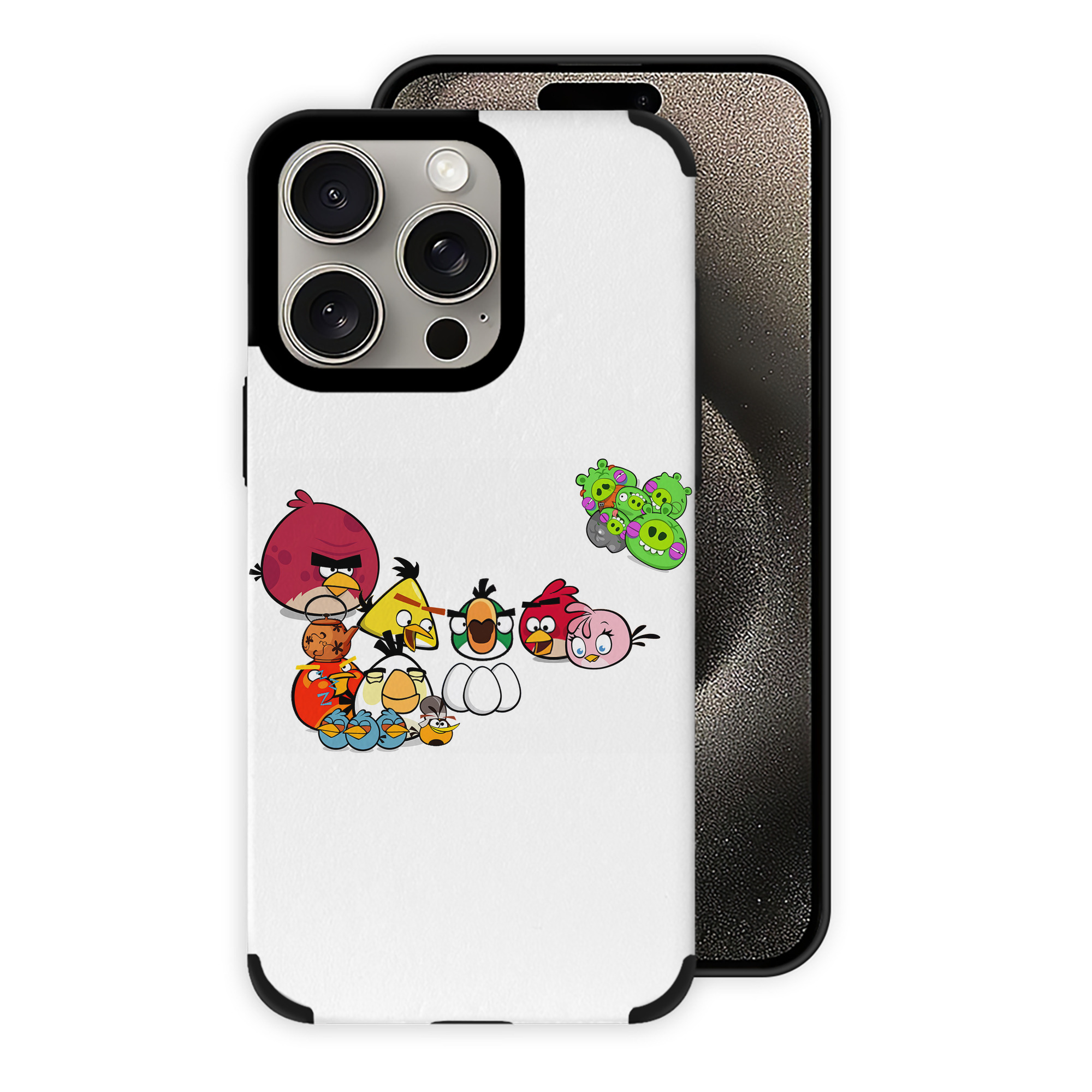 （画像用） Angry Birds アングリーバード 【iPhone15ProMax対応】 PUレザー スマホケース 耐衝撃＆黄変防止