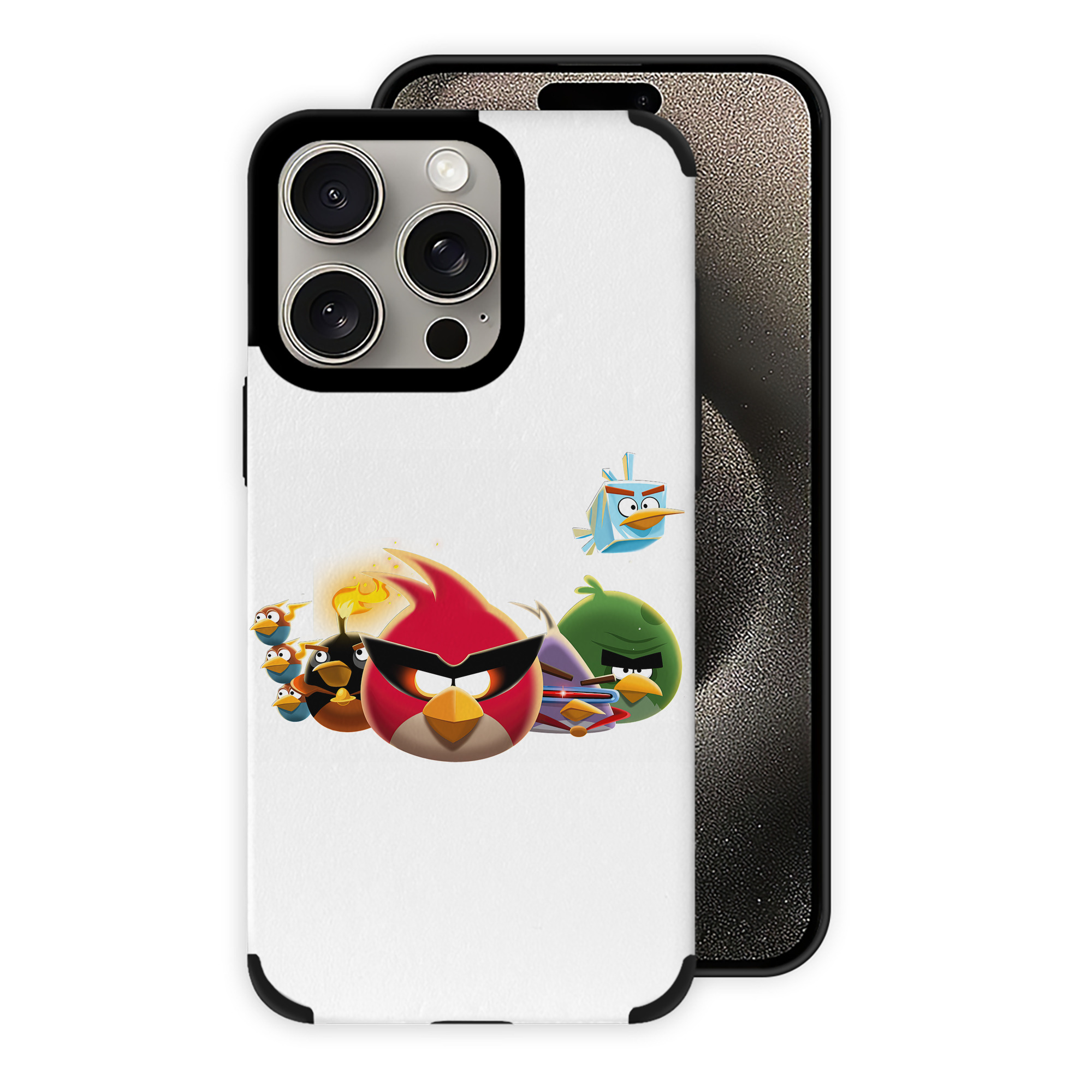 （画像用） Angry Birds アングリーバード 【iPhone15ProMax対応】 PUレザー スマホケース 耐衝撃＆黄変防止