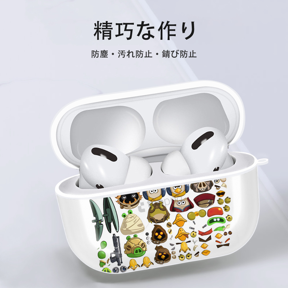 Angry Birds アングリーバード 【AirPods Pro用】ハードシェル保護ケース 耐衝撃・防指紋・カラビナ付き商品仕様