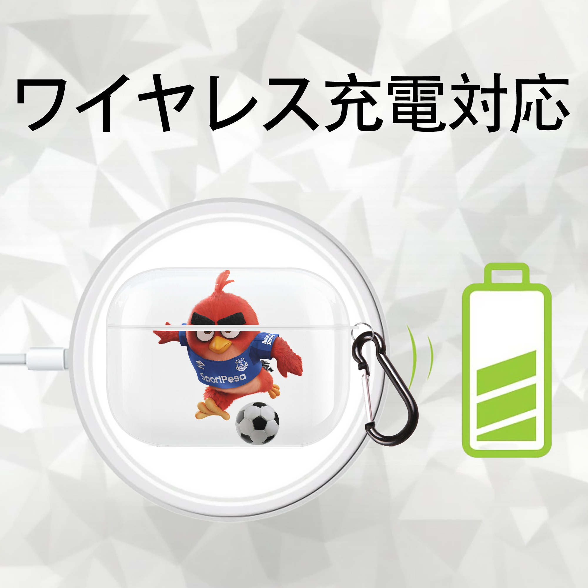 Angry Birds アングリーバード 【AirPods Pro用】ハードシェル保護ケース 耐衝撃・防指紋・カラビナ付き商品仕様