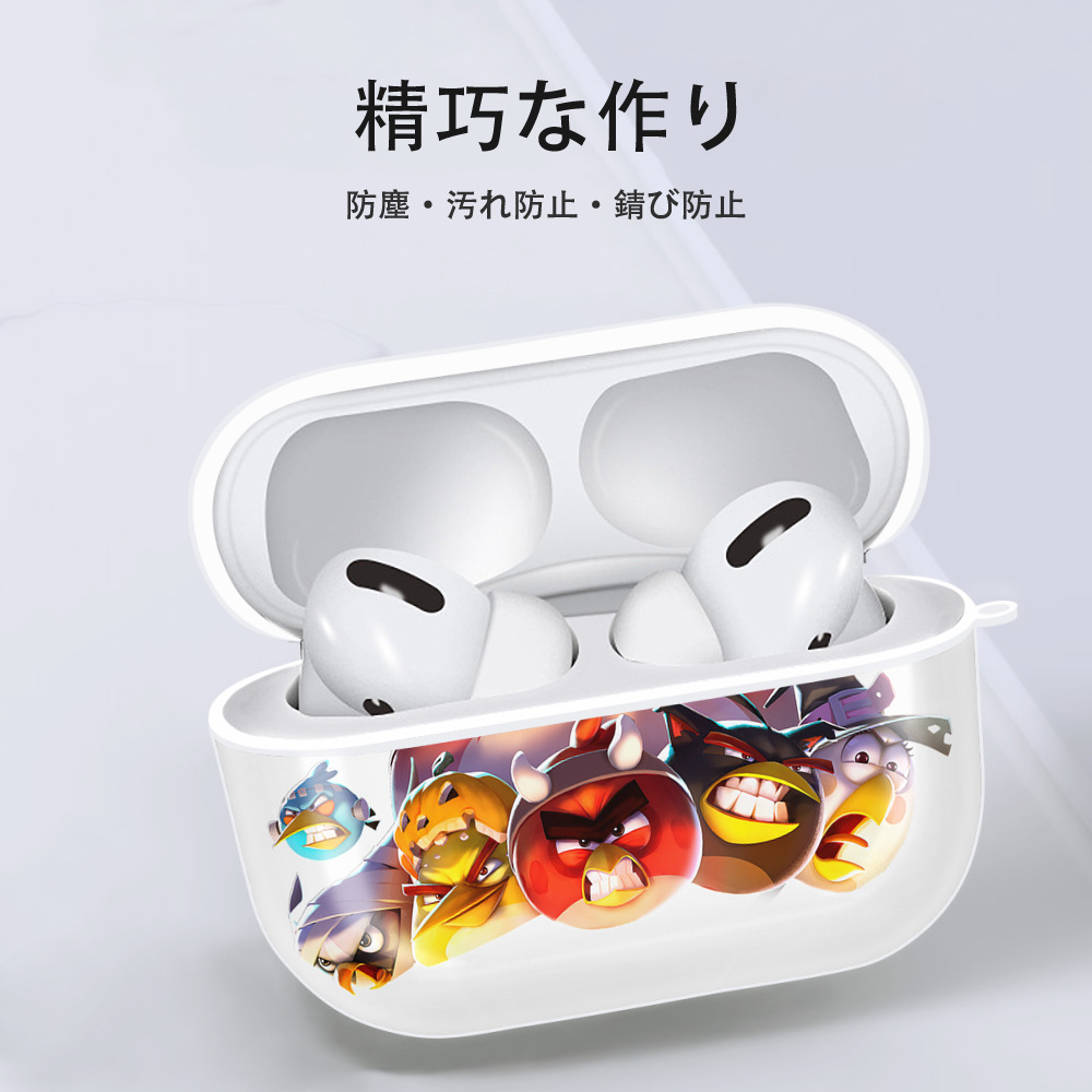 Angry Birds アングリーバード 【AirPods Pro用】ハードシェル保護ケース 耐衝撃・防指紋・カラビナ付き商品仕様