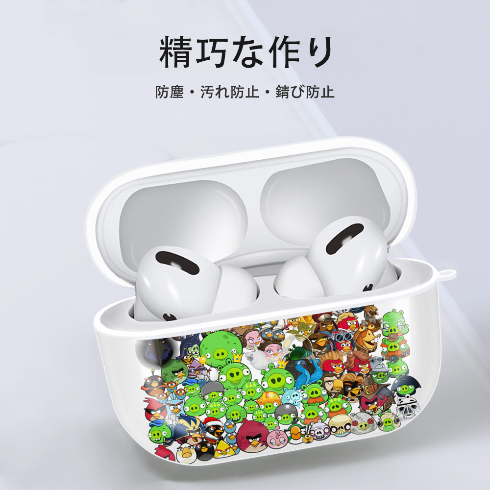 Angry Birds アングリーバード 【AirPods Pro用】ハードシェル保護ケース 耐衝撃・防指紋・カラビナ付き商品仕様