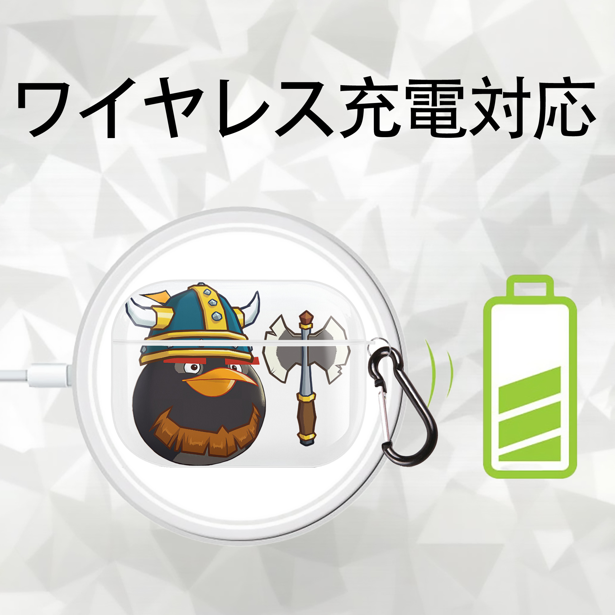 Angry Birds アングリーバード 【AirPods Pro用】ハードシェル保護ケース 耐衝撃・防指紋・カラビナ付き商品仕様