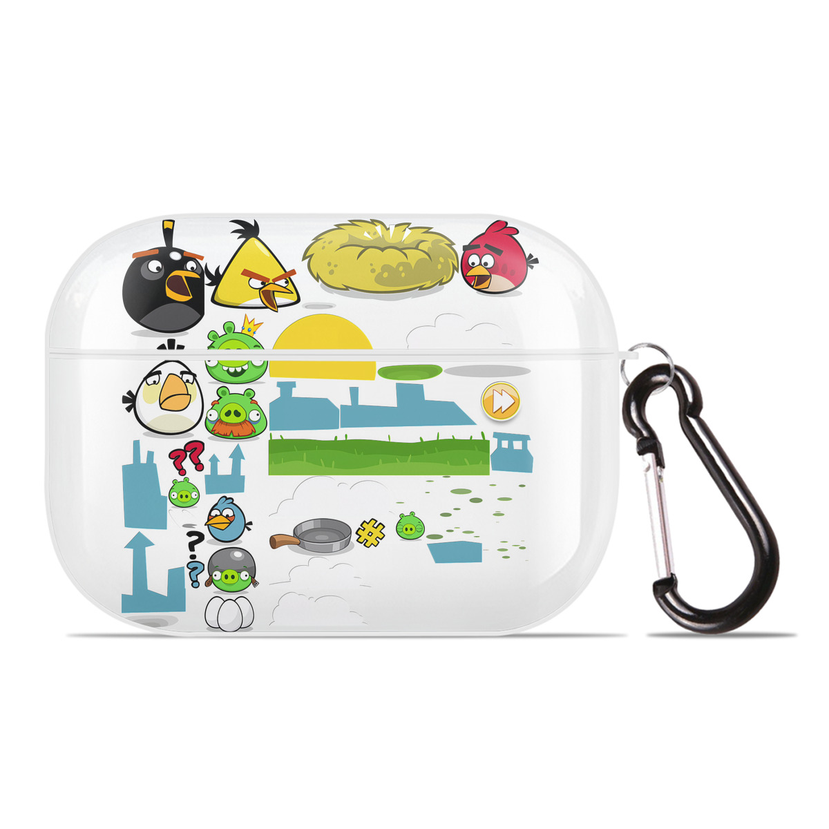 （画像用） Angry Birds アングリーバード 【AirPods Pro用】ハードシェル保護ケース 耐衝撃・防指紋・カラビナ付き商品仕様