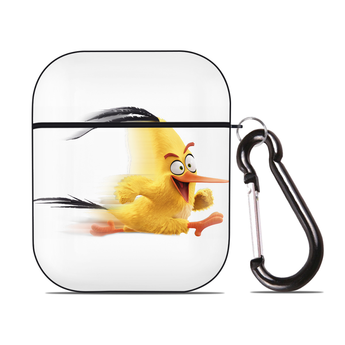 （画像用） Angry Birds アングリーバード AirPods 第2世代保護ケース ハードシェル ブラック 耐衝撃・防指紋・カラビナ付き