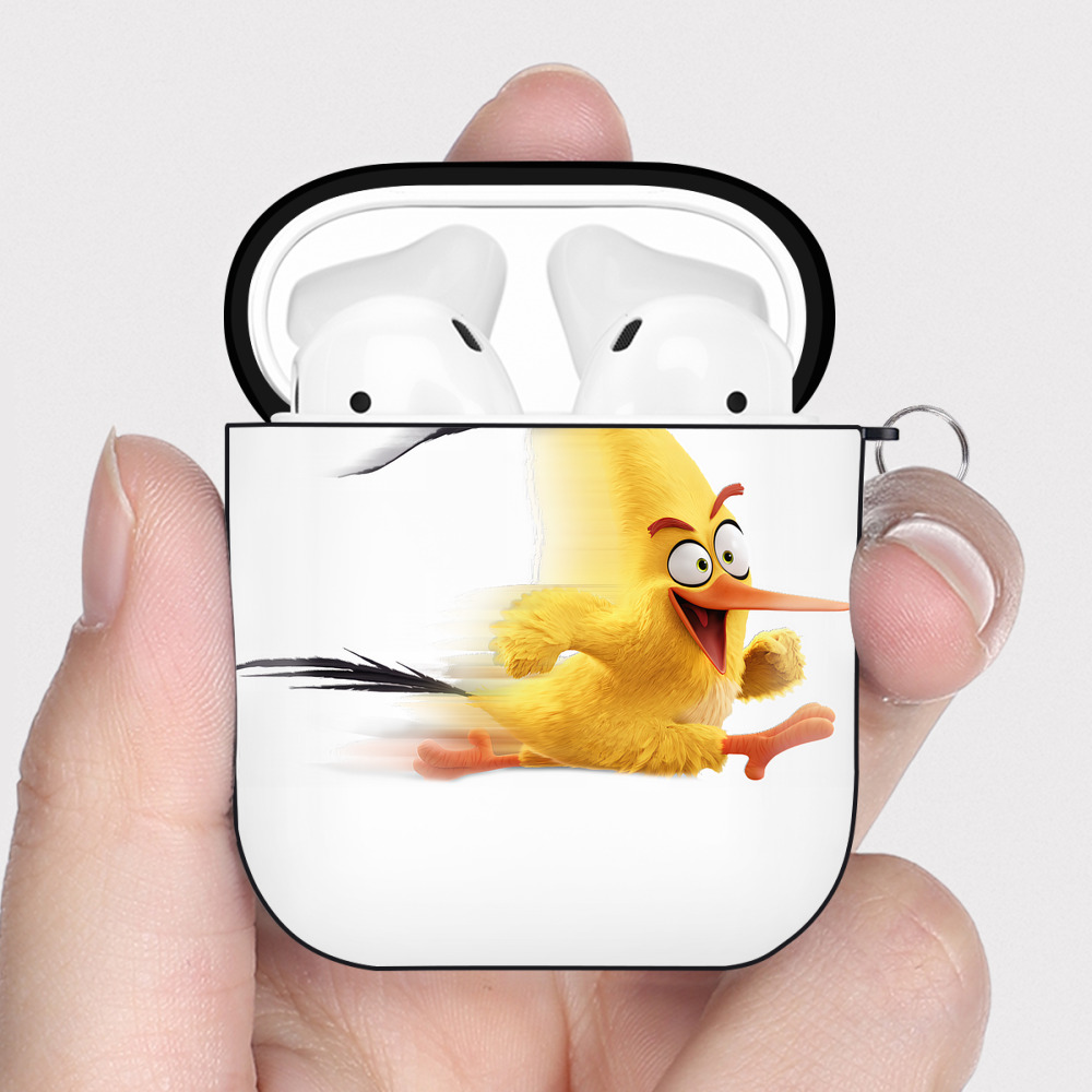 （画像用） Angry Birds アングリーバード AirPods 第2世代保護ケース ハードシェル ブラック 耐衝撃・防指紋・カラビナ付き