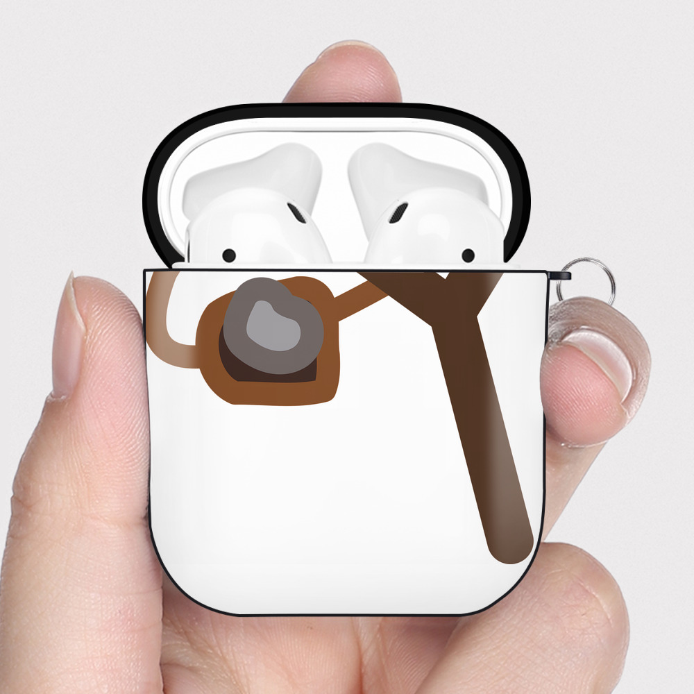 （画像用） Angry Birds アングリーバード AirPods 第2世代保護ケース ハードシェル ブラック 耐衝撃・防指紋・カラビナ付き