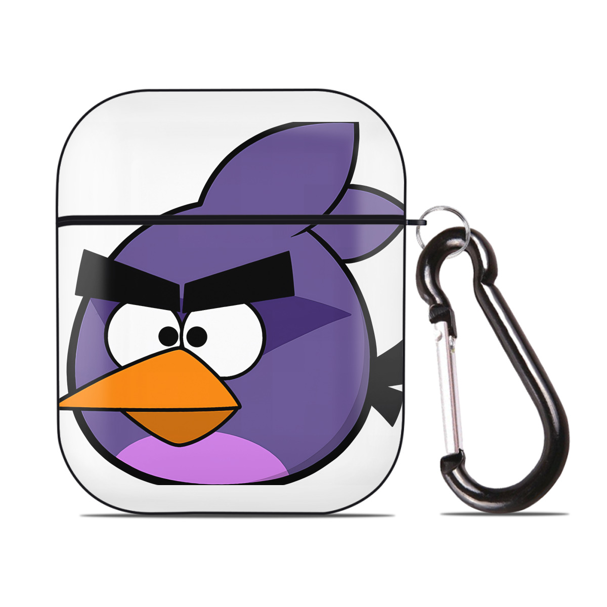（画像用） Angry Birds アングリーバード AirPods 第2世代保護ケース ハードシェル ブラック 耐衝撃・防指紋・カラビナ付き