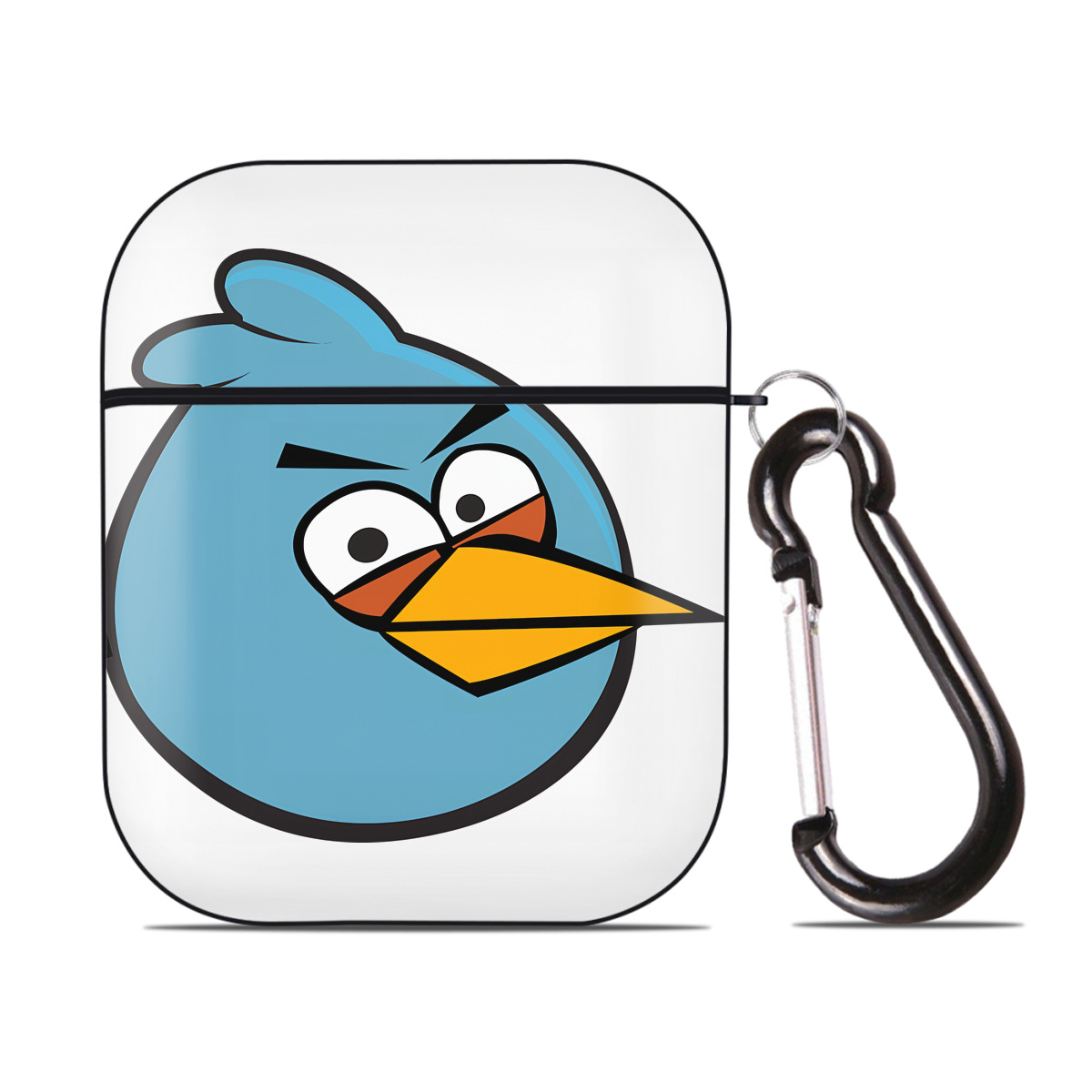（画像用） Angry Birds アングリーバード AirPods 第2世代保護ケース ハードシェル ブラック 耐衝撃・防指紋・カラビナ付き