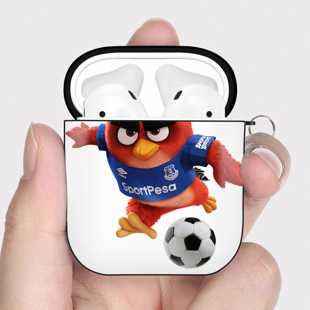 （画像用） Angry Birds アングリーバード AirPods 第2世代保護ケース ハードシェル ブラック 耐衝撃・防指紋・カラビナ付き