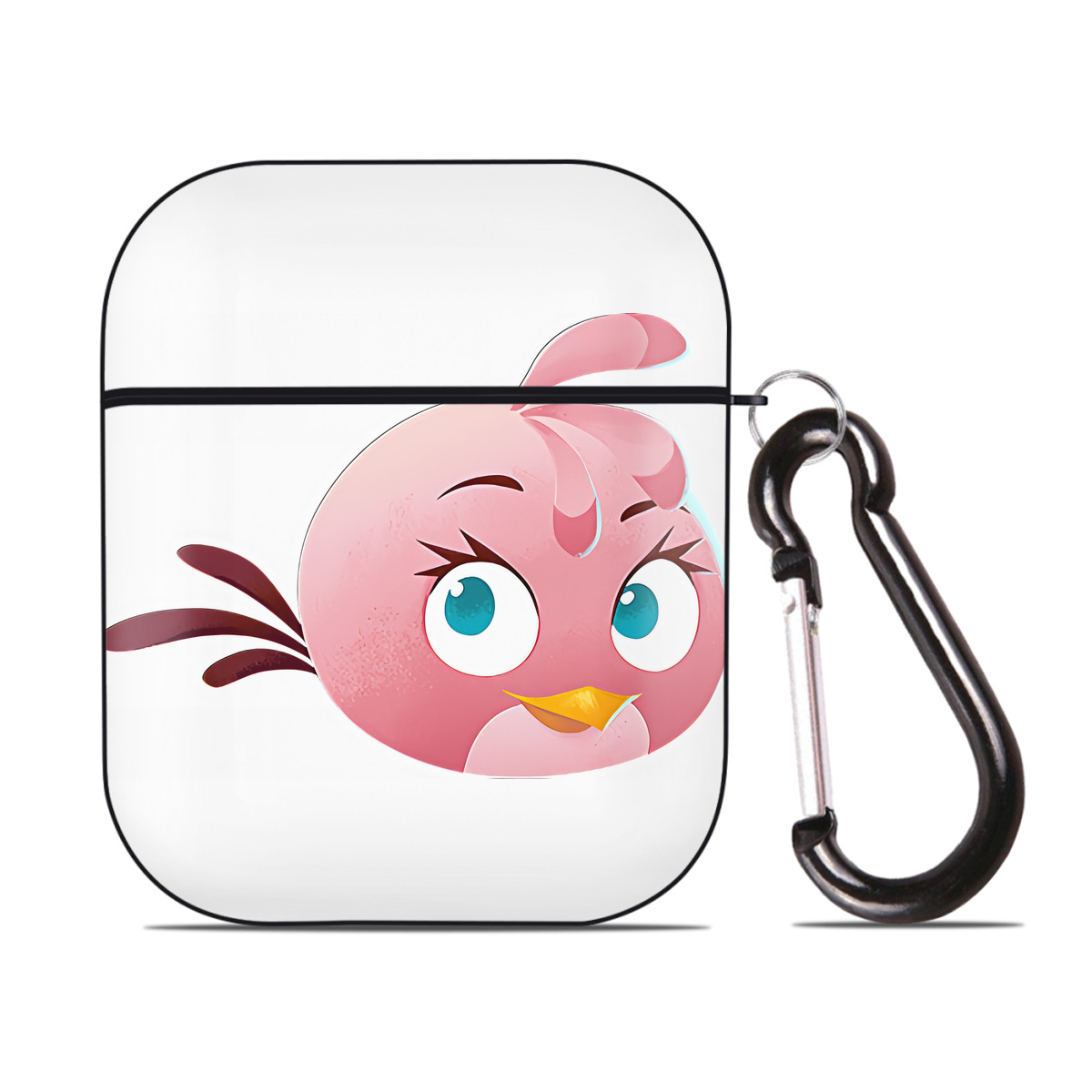 （画像用） Angry Birds アングリーバード AirPods 第2世代保護ケース ハードシェル ブラック 耐衝撃・防指紋・カラビナ付き