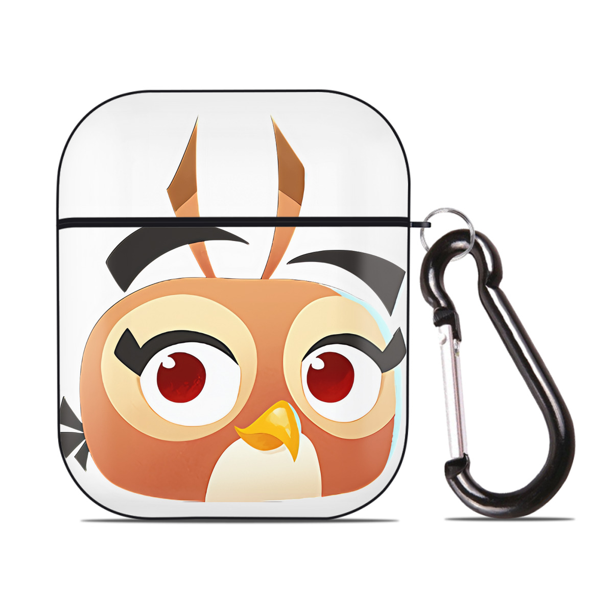 （画像用） Angry Birds アングリーバード AirPods 第2世代保護ケース ハードシェル ブラック 耐衝撃・防指紋・カラビナ付き