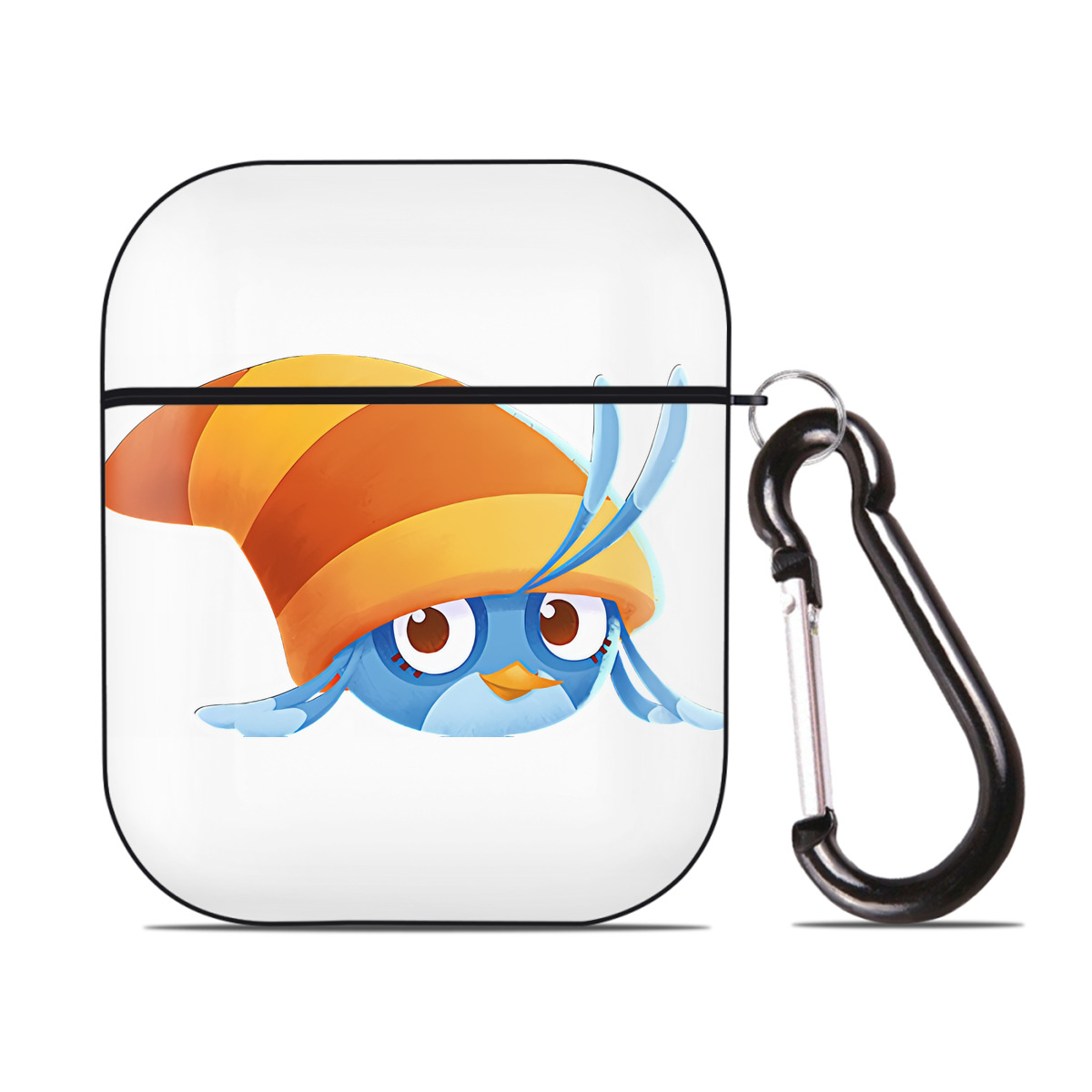 （画像用） Angry Birds アングリーバード AirPods 第2世代保護ケース ハードシェル ブラック 耐衝撃・防指紋・カラビナ付き