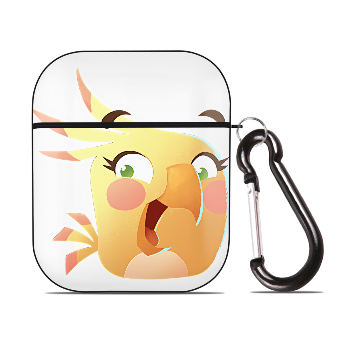 （画像用） Angry Birds アングリーバード AirPods 第2世代保護ケース ハードシェル ブラック 耐衝撃・防指紋・カラビナ付き