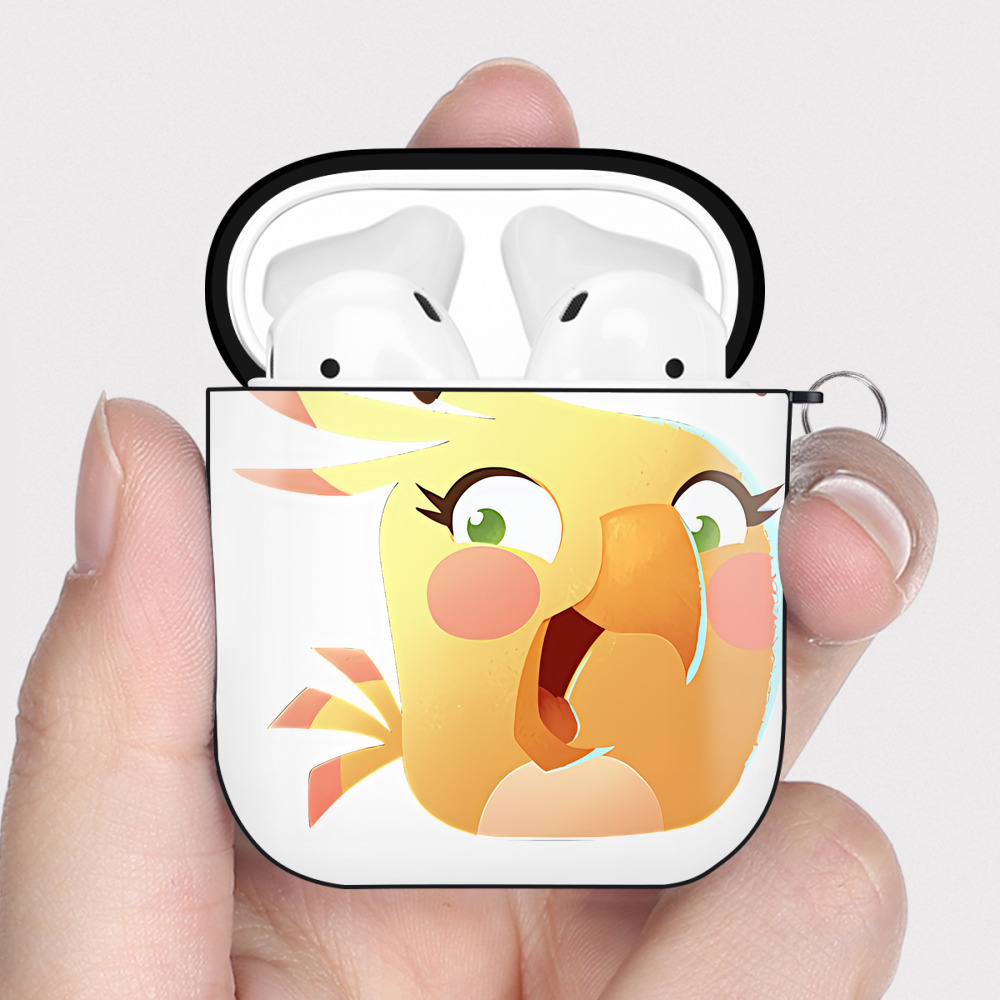 （画像用） Angry Birds アングリーバード AirPods 第2世代保護ケース ハードシェル ブラック 耐衝撃・防指紋・カラビナ付き