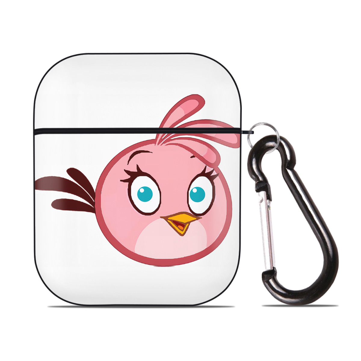 （画像用） Angry Birds アングリーバード AirPods 第2世代保護ケース ハードシェル ブラック 耐衝撃・防指紋・カラビナ付き
