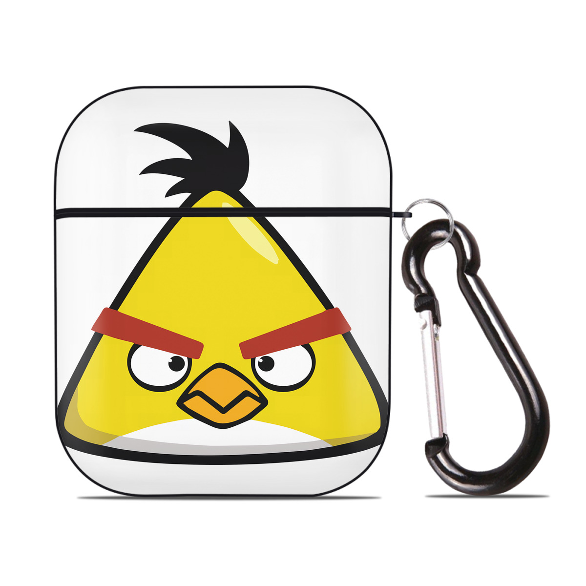 （画像用） Angry Birds アングリーバード AirPods 第2世代保護ケース ハードシェル ブラック 耐衝撃・防指紋・カラビナ付き