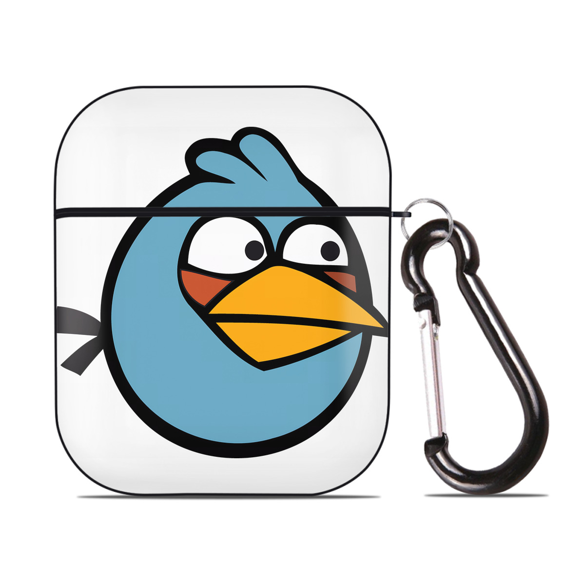 （画像用） Angry Birds アングリーバード AirPods 第2世代保護ケース ハードシェル ブラック 耐衝撃・防指紋・カラビナ付き