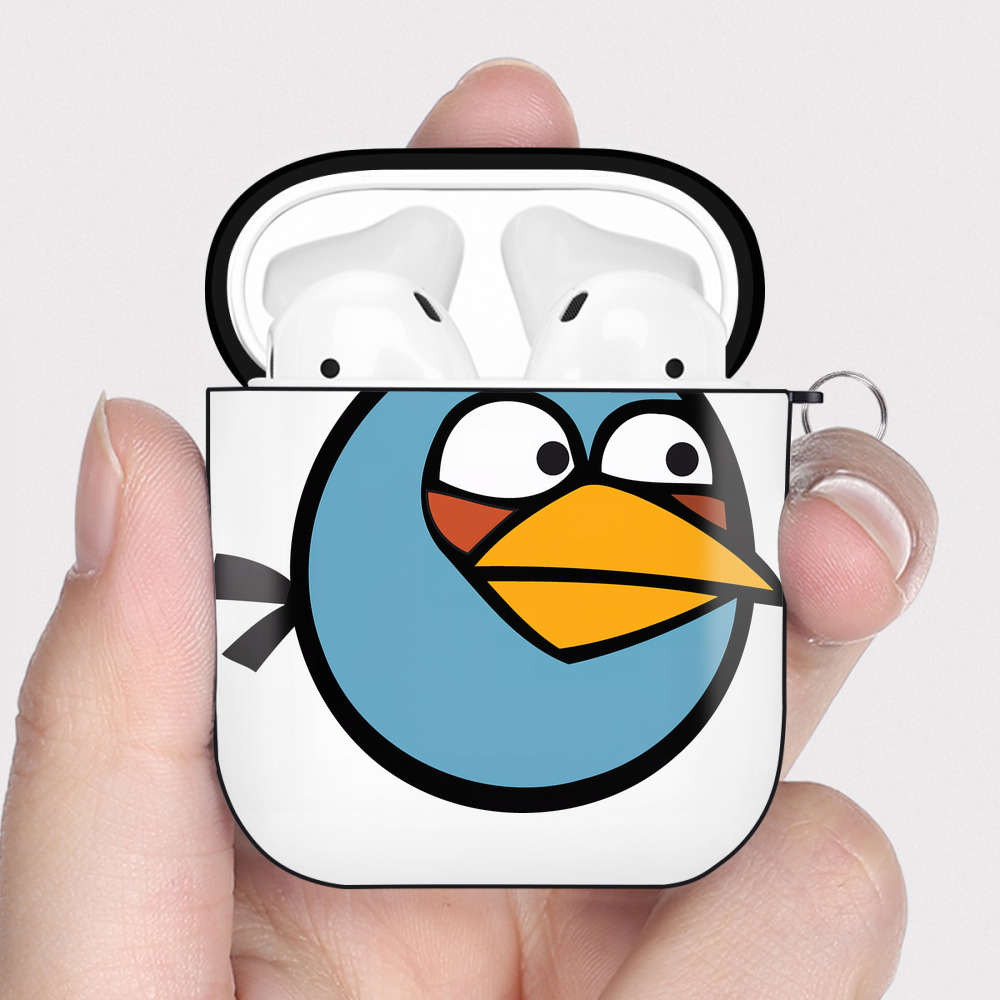 （画像用） Angry Birds アングリーバード AirPods 第2世代保護ケース ハードシェル ブラック 耐衝撃・防指紋・カラビナ付き
