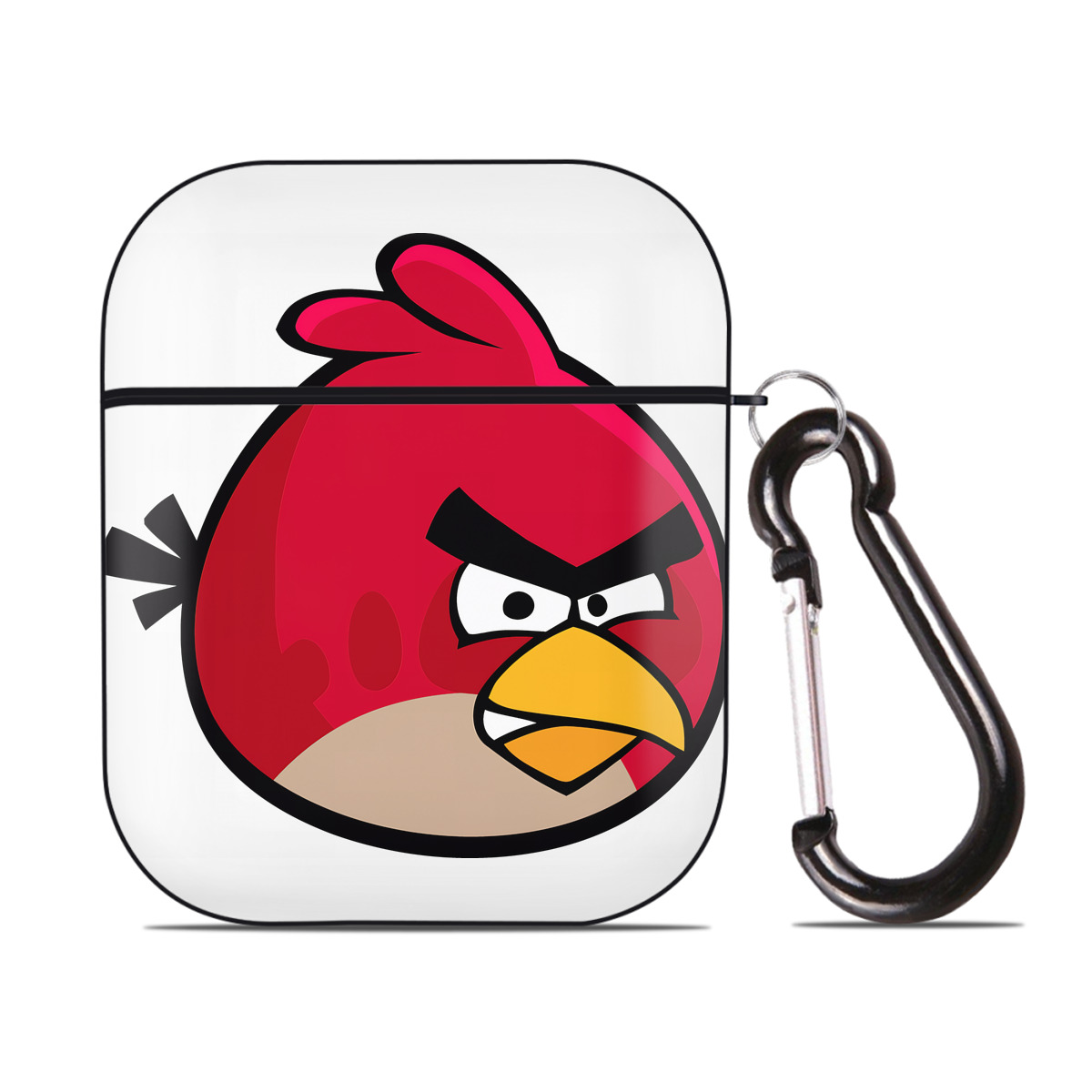 （画像用） Angry Birds アングリーバード AirPods 第2世代保護ケース ハードシェル ブラック 耐衝撃・防指紋・カラビナ付き