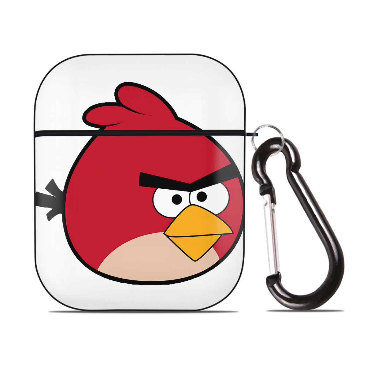 （画像用） Angry Birds アングリーバード AirPods 第2世代保護ケース ハードシェル ブラック 耐衝撃・防指紋・カラビナ付き