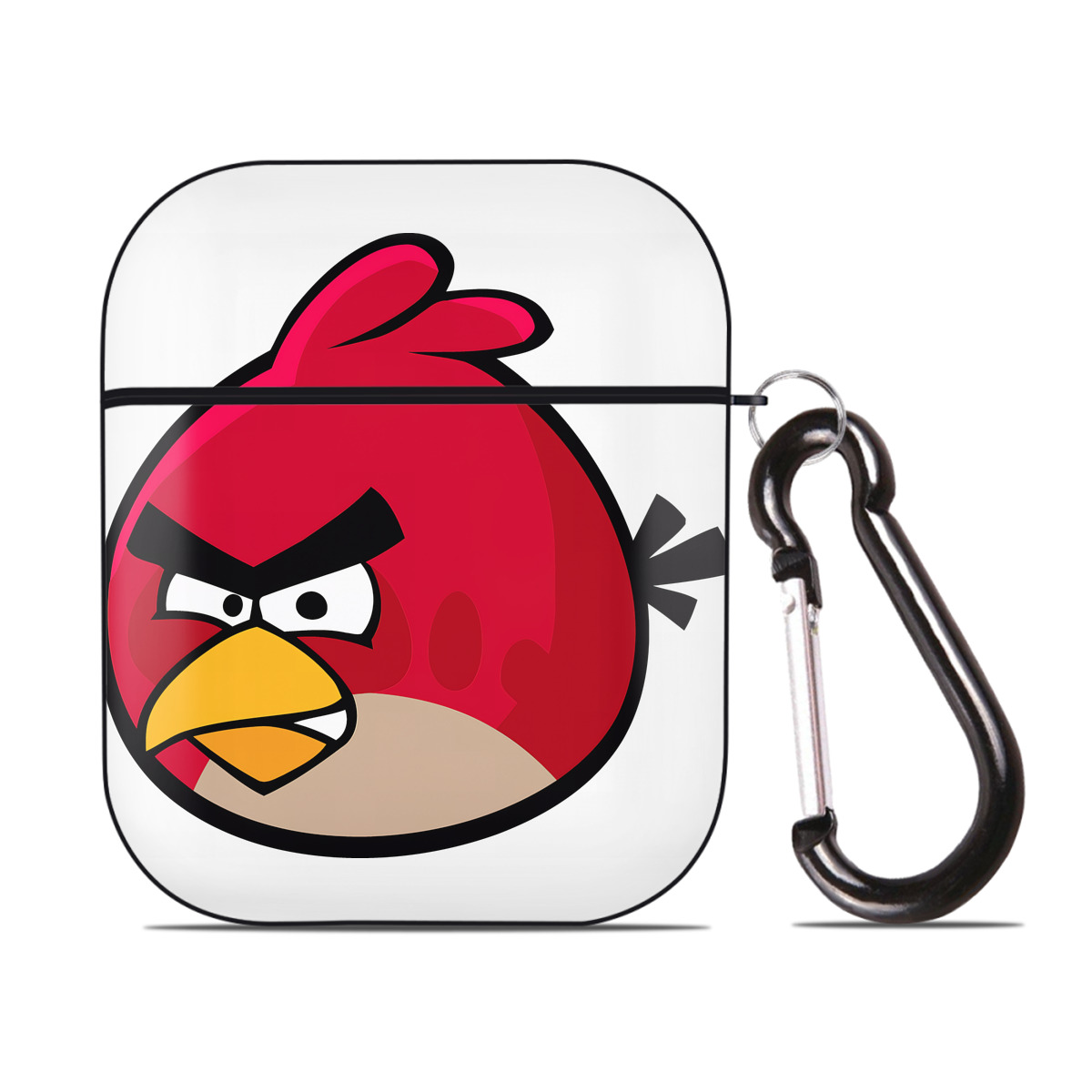 （画像用） Angry Birds アングリーバード AirPods 第2世代保護ケース ハードシェル ブラック 耐衝撃・防指紋・カラビナ付き