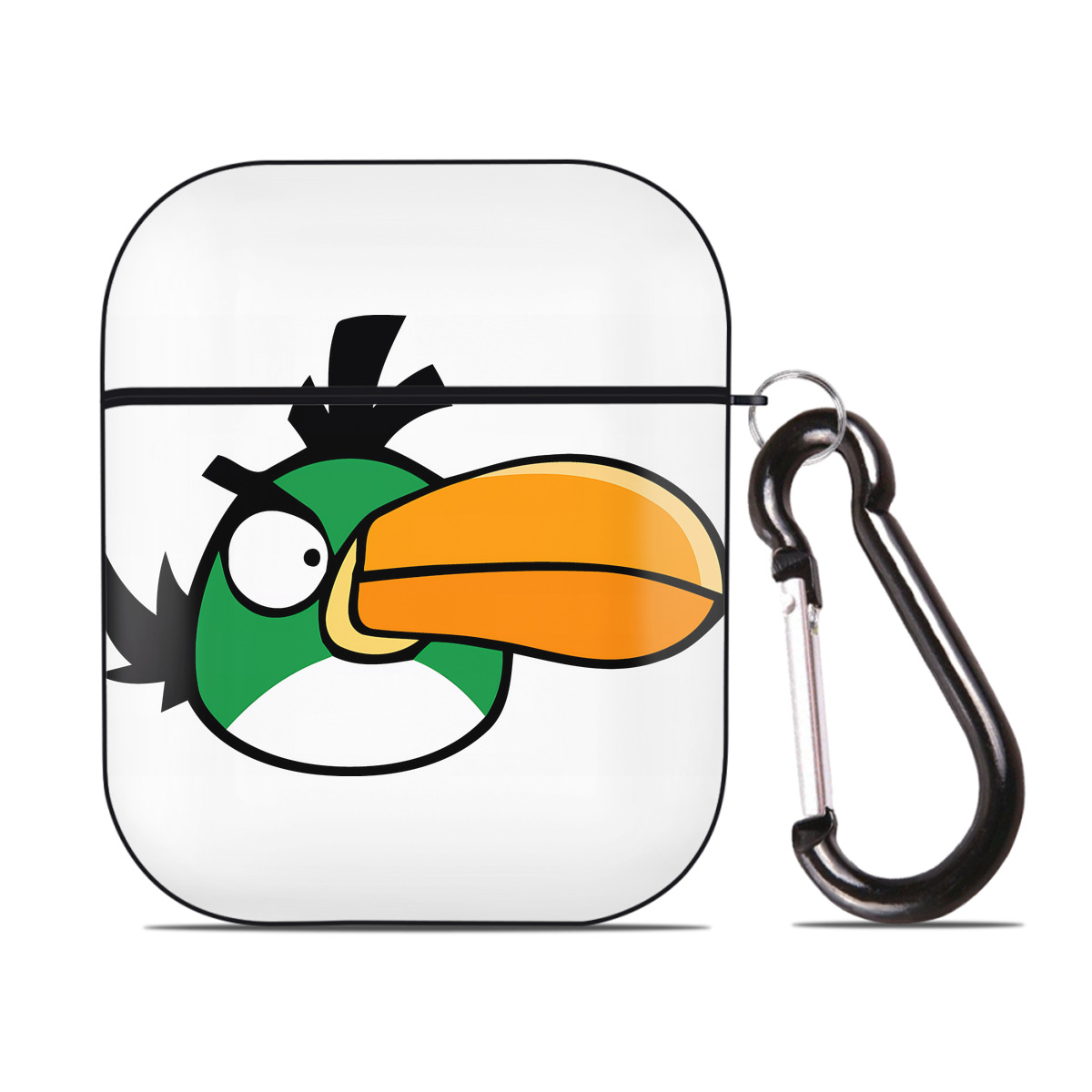 （画像用） Angry Birds アングリーバード AirPods 第2世代保護ケース ハードシェル ブラック 耐衝撃・防指紋・カラビナ付き