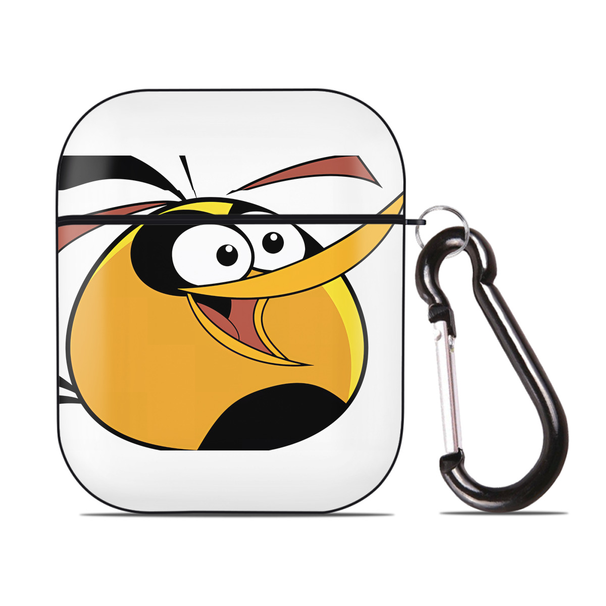 （画像用） Angry Birds アングリーバード AirPods 第2世代保護ケース ハードシェル ブラック 耐衝撃・防指紋・カラビナ付き