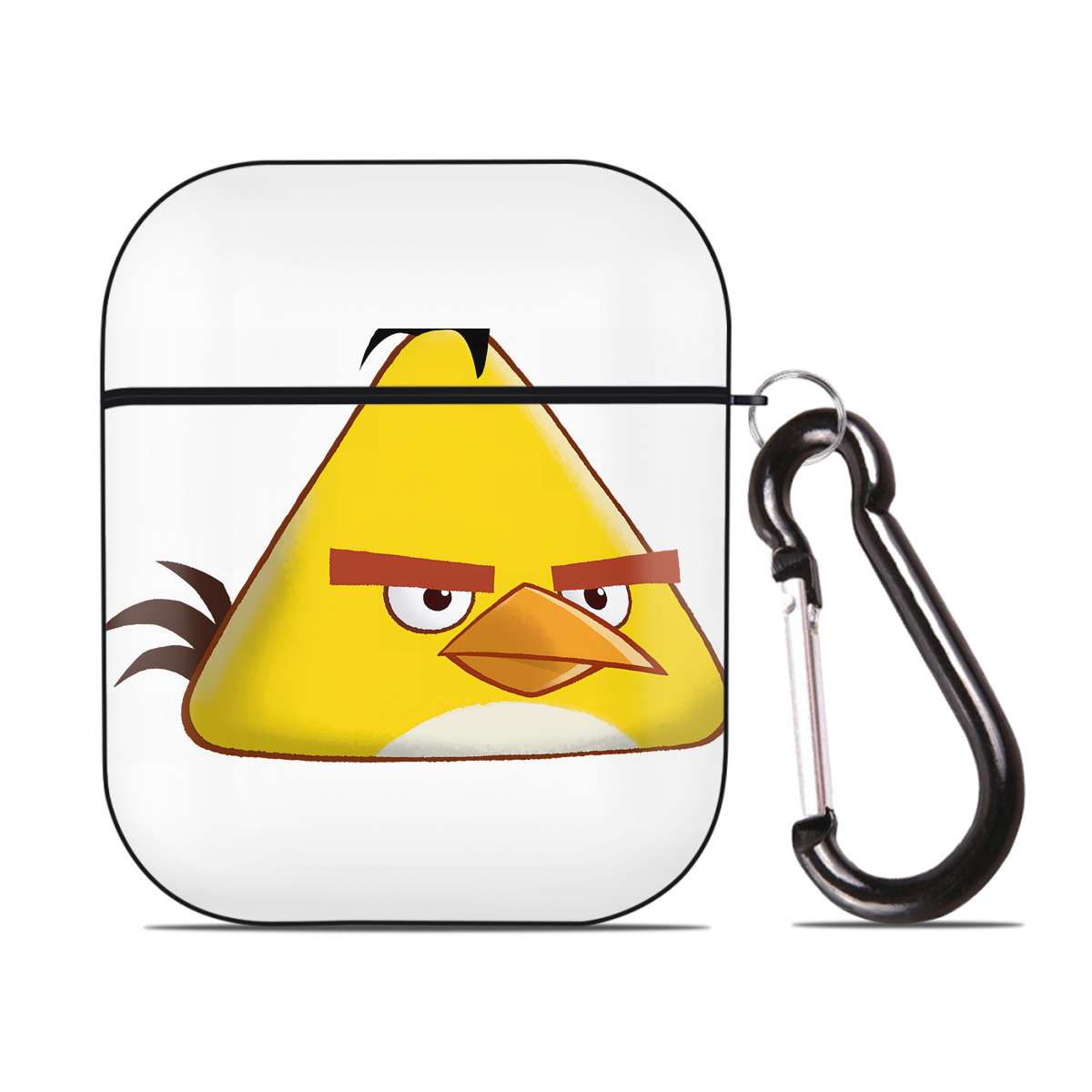 （画像用） Angry Birds アングリーバード AirPods 第2世代保護ケース ハードシェル ブラック 耐衝撃・防指紋・カラビナ付き