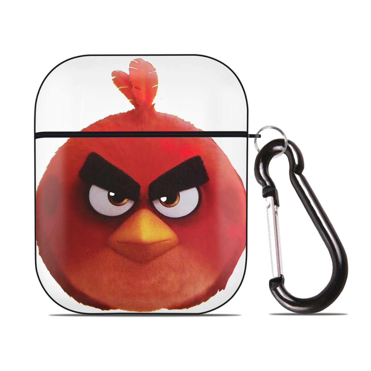 （画像用） Angry Birds アングリーバード AirPods 第2世代保護ケース ハードシェル ブラック 耐衝撃・防指紋・カラビナ付き
