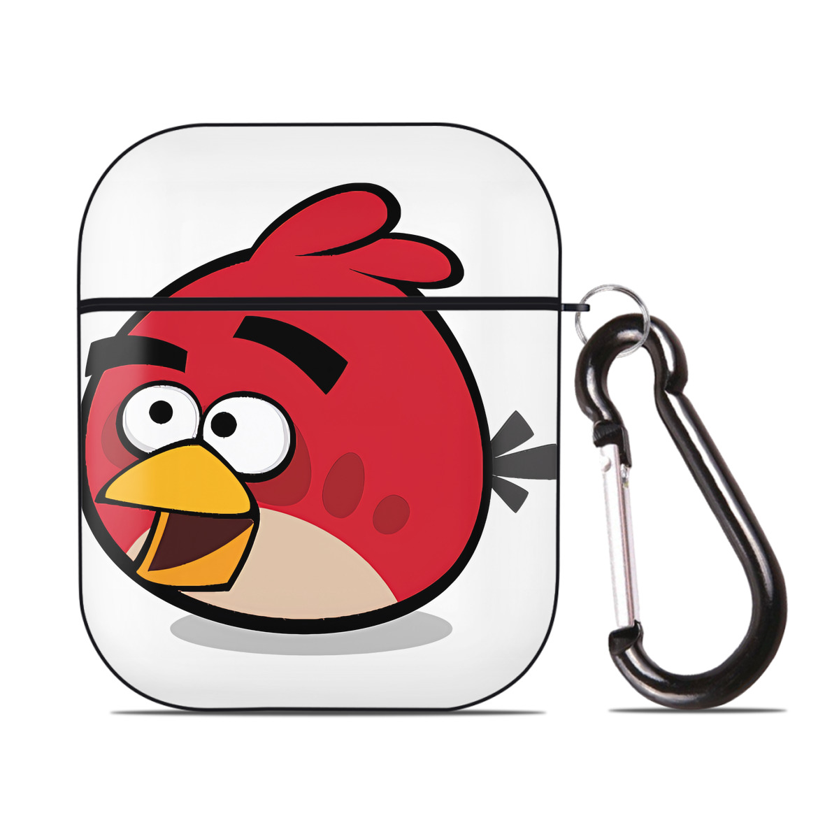 （画像用） Angry Birds アングリーバード AirPods 第2世代保護ケース ハードシェル ブラック 耐衝撃・防指紋・カラビナ付き