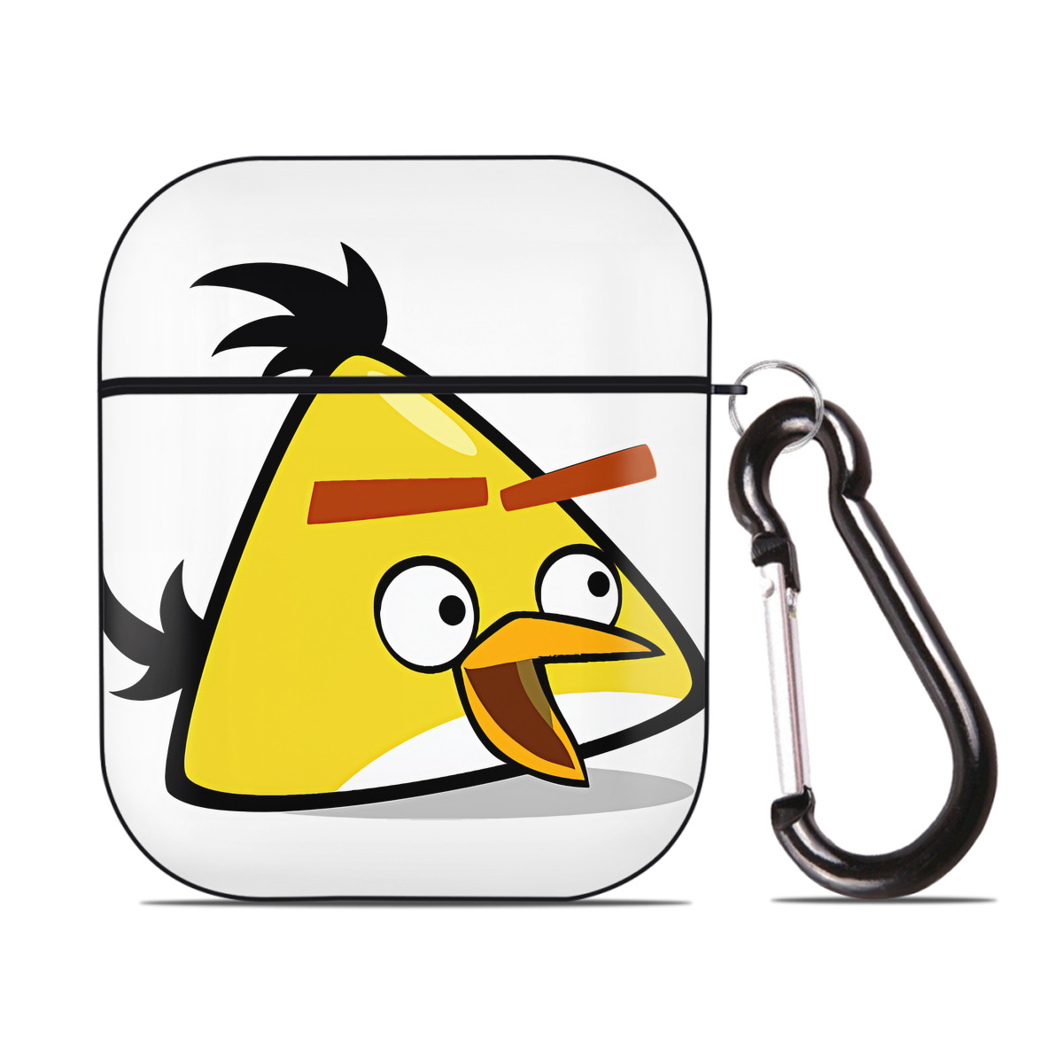 （画像用） Angry Birds アングリーバード AirPods 第2世代保護ケース ハードシェル ブラック 耐衝撃・防指紋・カラビナ付き