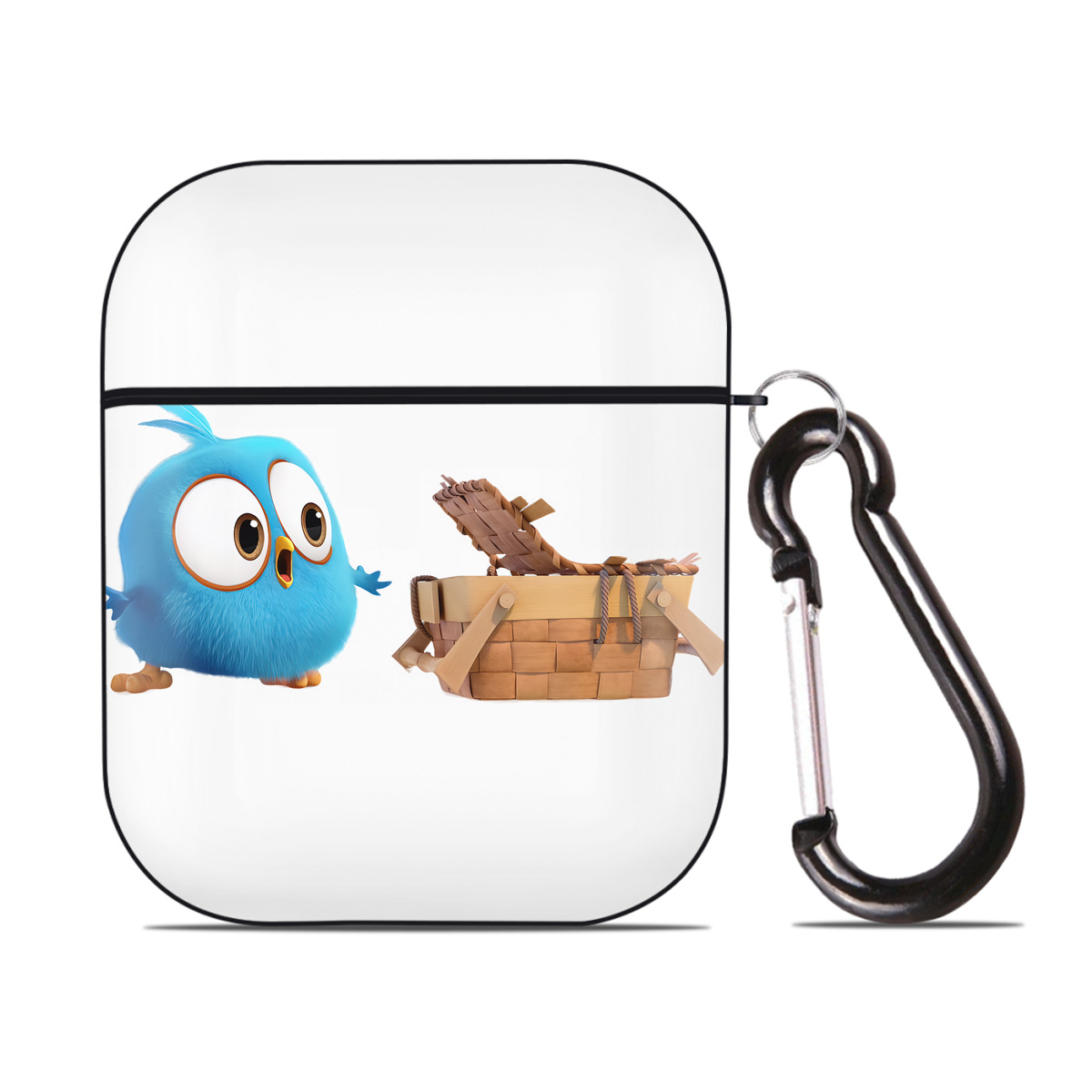 （画像用） Angry Birds アングリーバード AirPods 第2世代保護ケース ハードシェル ブラック 耐衝撃・防指紋・カラビナ付き