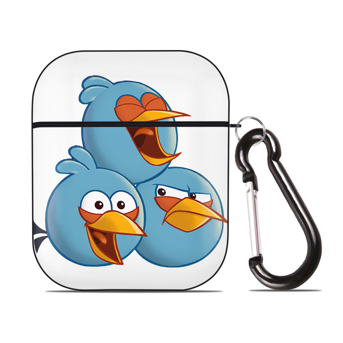 （画像用） Angry Birds アングリーバード AirPods 第2世代保護ケース ハードシェル ブラック 耐衝撃・防指紋・カラビナ付き