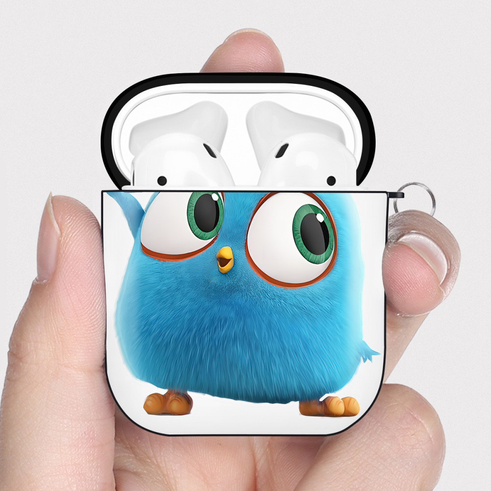 （画像用） Angry Birds アングリーバード AirPods 第2世代保護ケース ハードシェル ブラック 耐衝撃・防指紋・カラビナ付き