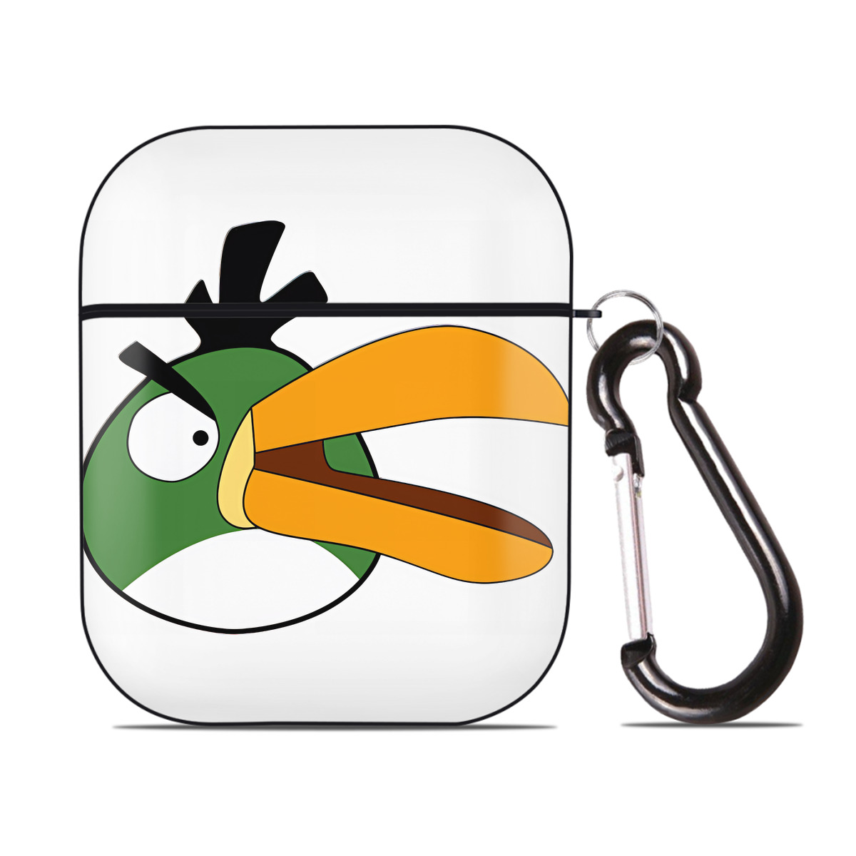 （画像用） Angry Birds アングリーバード AirPods 第2世代保護ケース ハードシェル ブラック 耐衝撃・防指紋・カラビナ付き