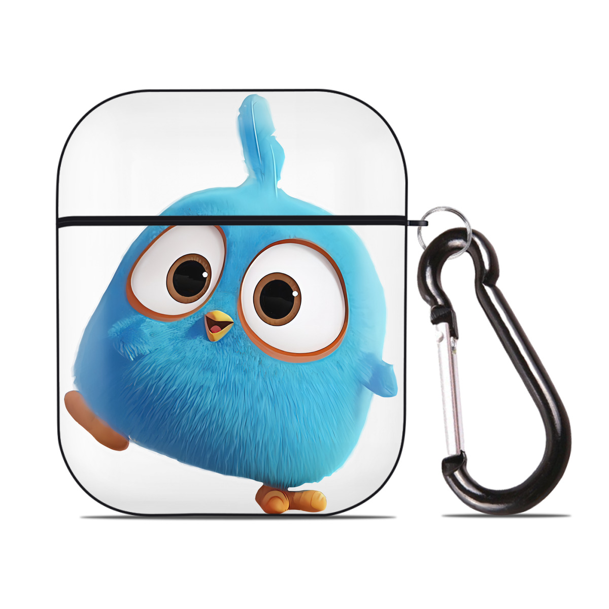 （画像用） Angry Birds アングリーバード AirPods 第2世代保護ケース ハードシェル ブラック 耐衝撃・防指紋・カラビナ付き