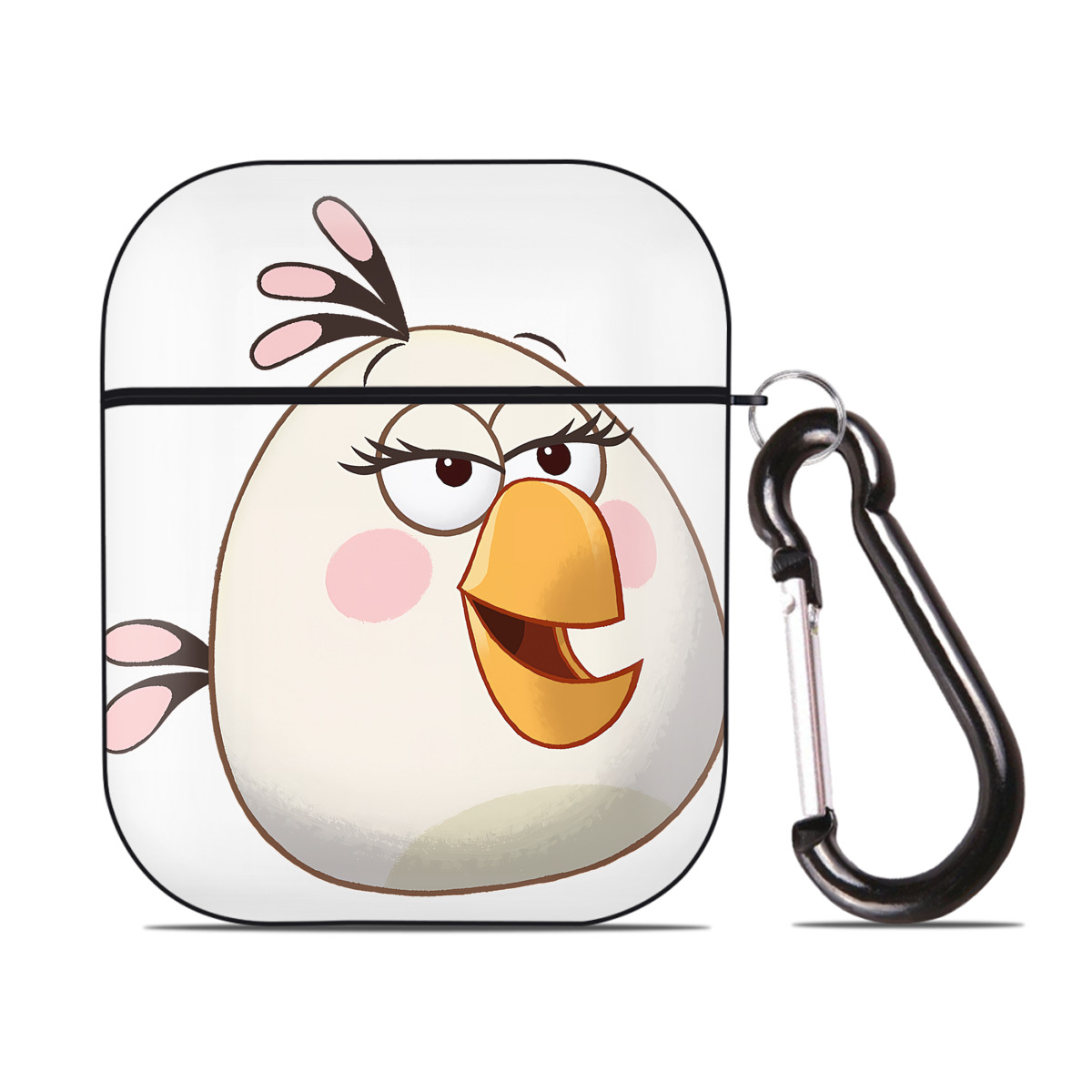 （画像用） Angry Birds アングリーバード AirPods 第2世代保護ケース ハードシェル ブラック 耐衝撃・防指紋・カラビナ付き