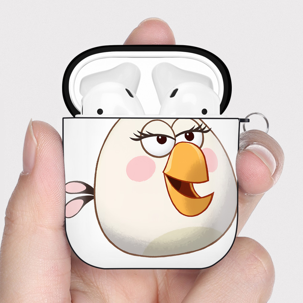 （画像用） Angry Birds アングリーバード AirPods 第2世代保護ケース ハードシェル ブラック 耐衝撃・防指紋・カラビナ付き
