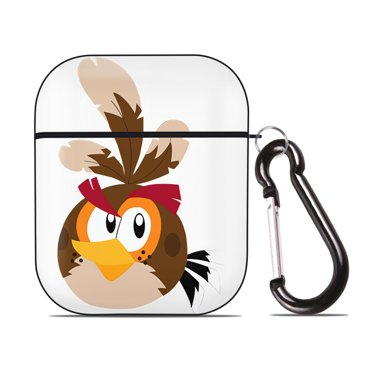 （画像用） Angry Birds アングリーバード AirPods 第2世代保護ケース ハードシェル ブラック 耐衝撃・防指紋・カラビナ付き