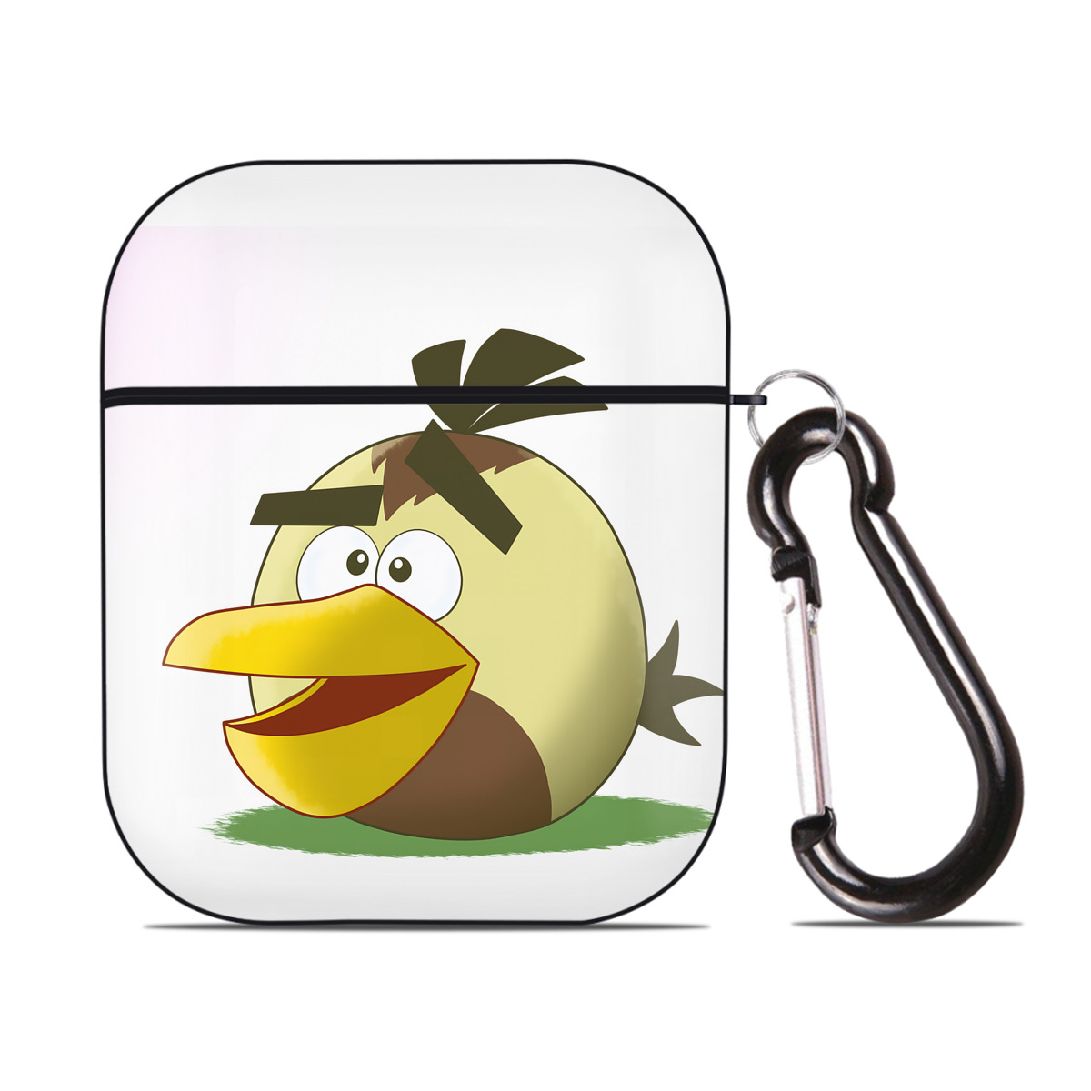 （画像用） Angry Birds アングリーバード AirPods 第2世代保護ケース ハードシェル ブラック 耐衝撃・防指紋・カラビナ付き