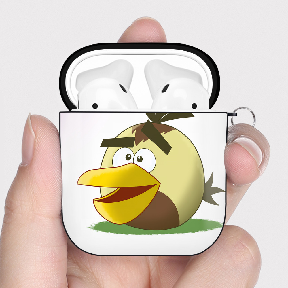 （画像用） Angry Birds アングリーバード AirPods 第2世代保護ケース ハードシェル ブラック 耐衝撃・防指紋・カラビナ付き