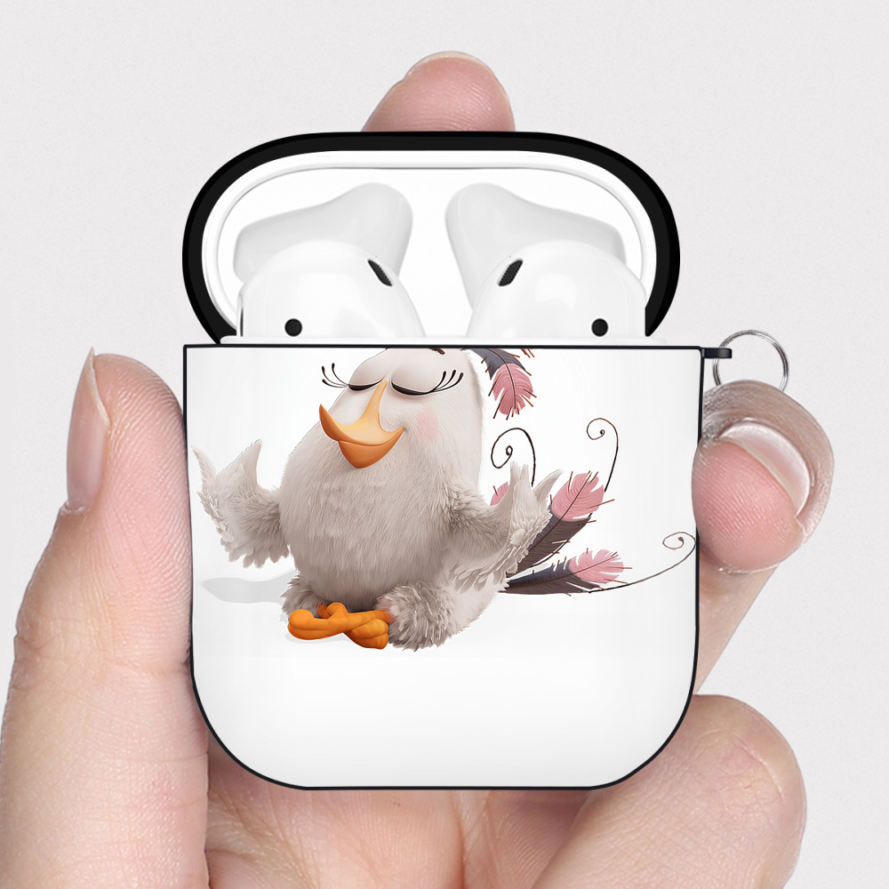 （画像用） Angry Birds アングリーバード AirPods 第2世代保護ケース ハードシェル ブラック 耐衝撃・防指紋・カラビナ付き