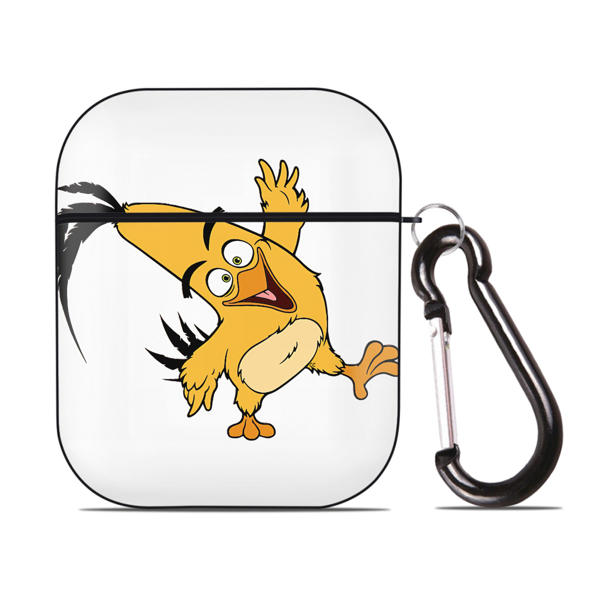 （画像用） Angry Birds アングリーバード AirPods 第2世代保護ケース ハードシェル ブラック 耐衝撃・防指紋・カラビナ付き