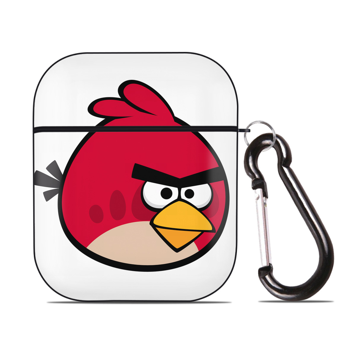 （画像用） Angry Birds アングリーバード AirPods 第2世代保護ケース ハードシェル ブラック 耐衝撃・防指紋・カラビナ付き