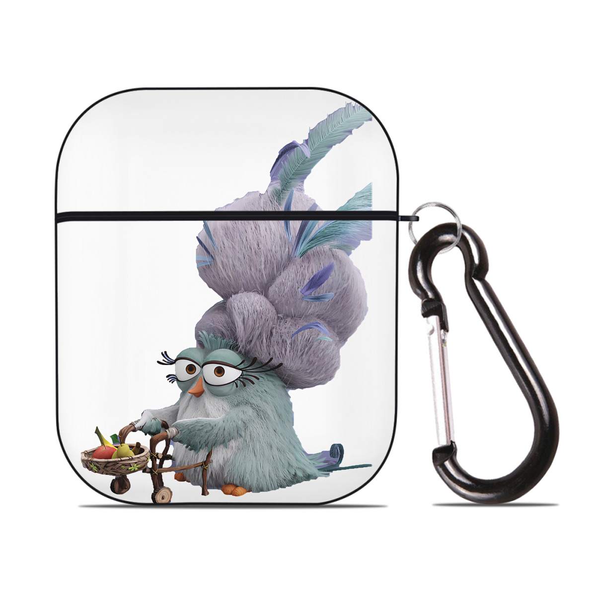 （画像用） Angry Birds アングリーバード AirPods 第2世代保護ケース ハードシェル ブラック 耐衝撃・防指紋・カラビナ付き