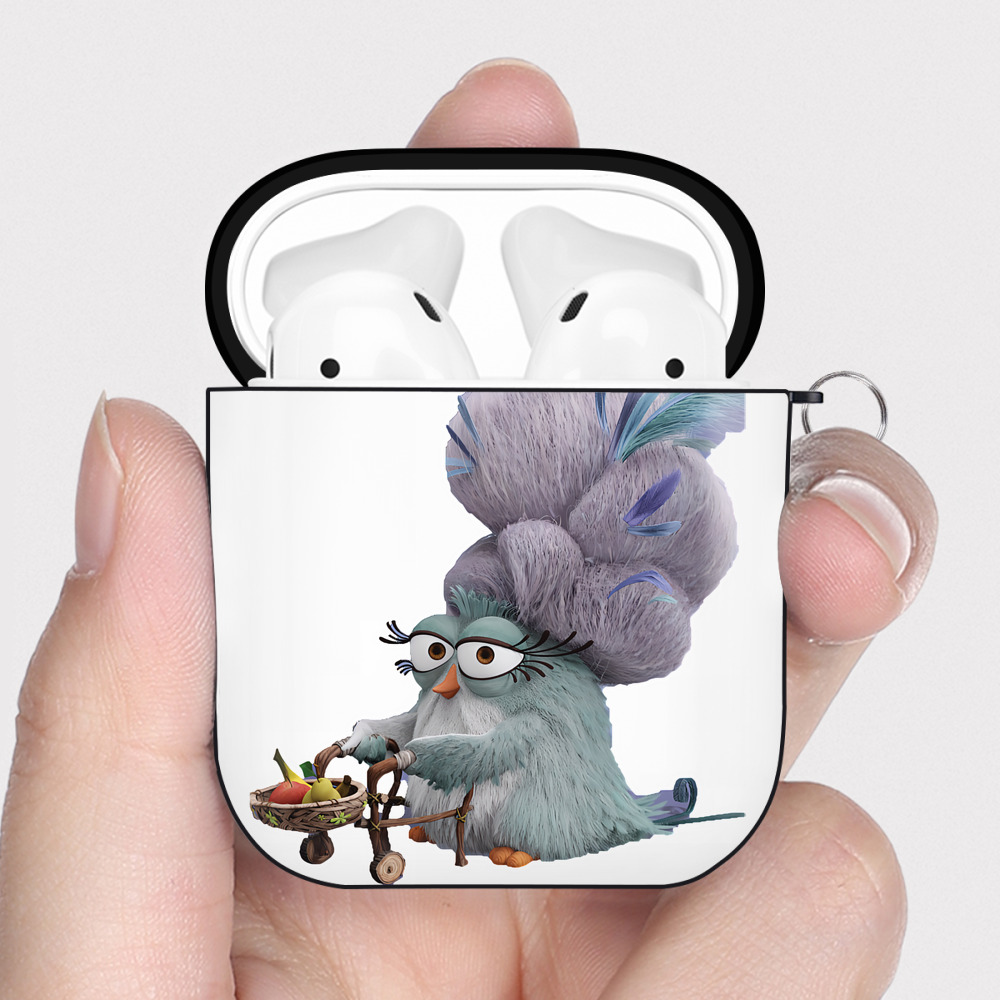 （画像用） Angry Birds アングリーバード AirPods 第2世代保護ケース ハードシェル ブラック 耐衝撃・防指紋・カラビナ付き